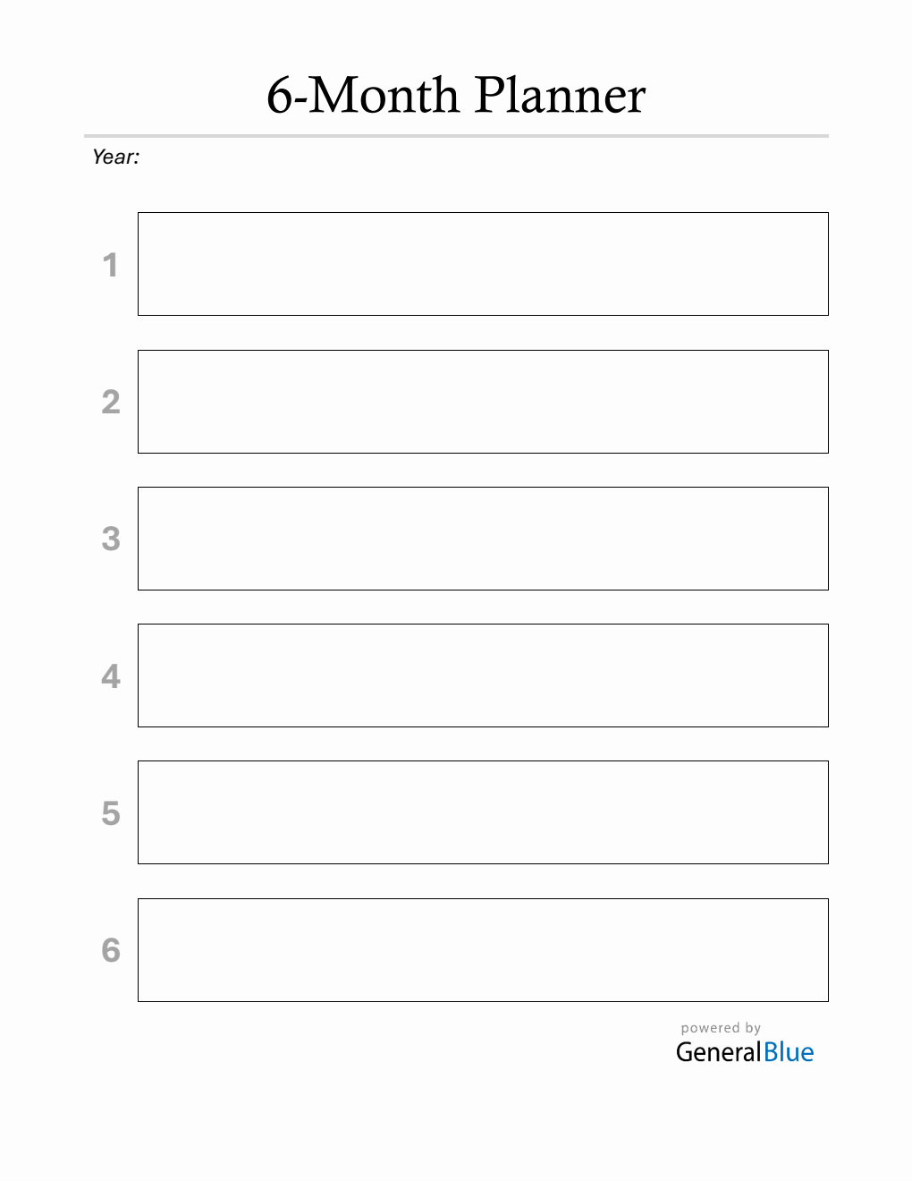 Free 6-Month Planner - Download in Word (Streamlined)