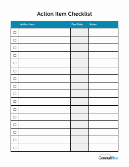 Simple Action Item Checklist Template (Word)