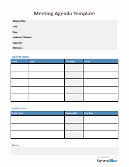 Blank Agenda Template in Word