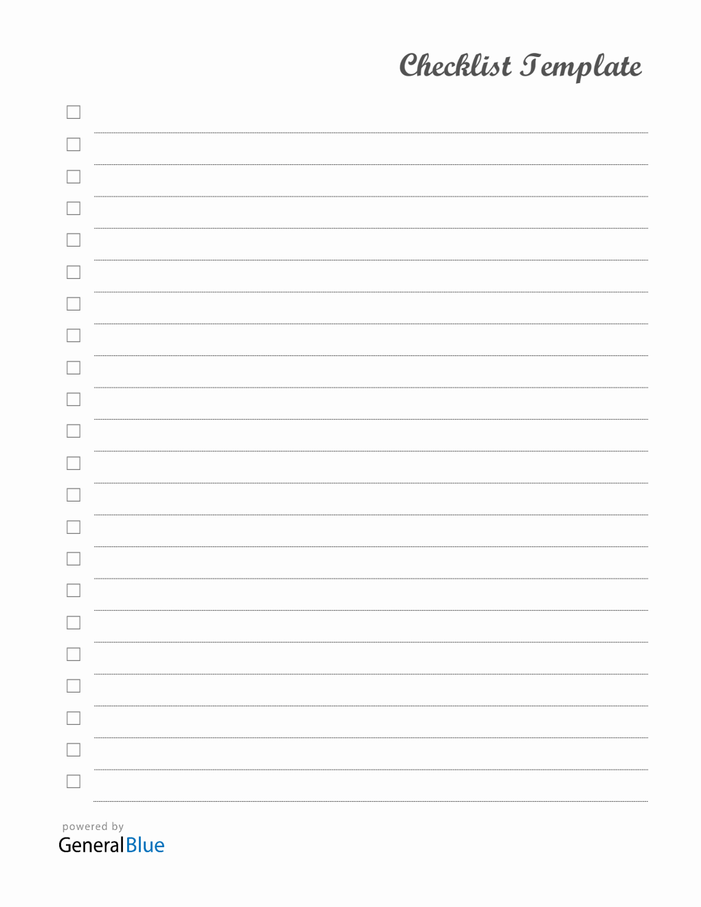 Checklist Template Word (Letter)