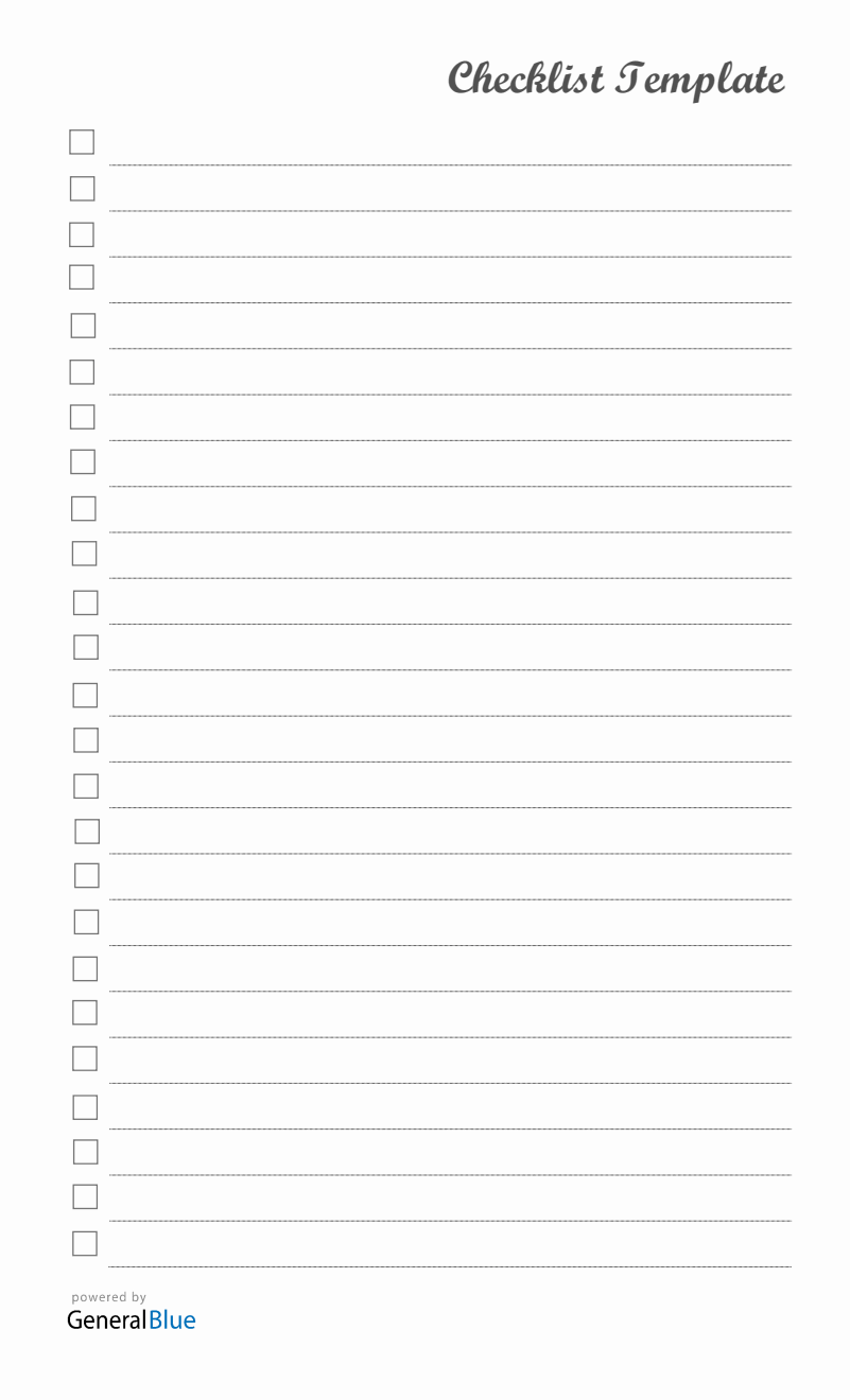 Checklist Template PDF (Legal)