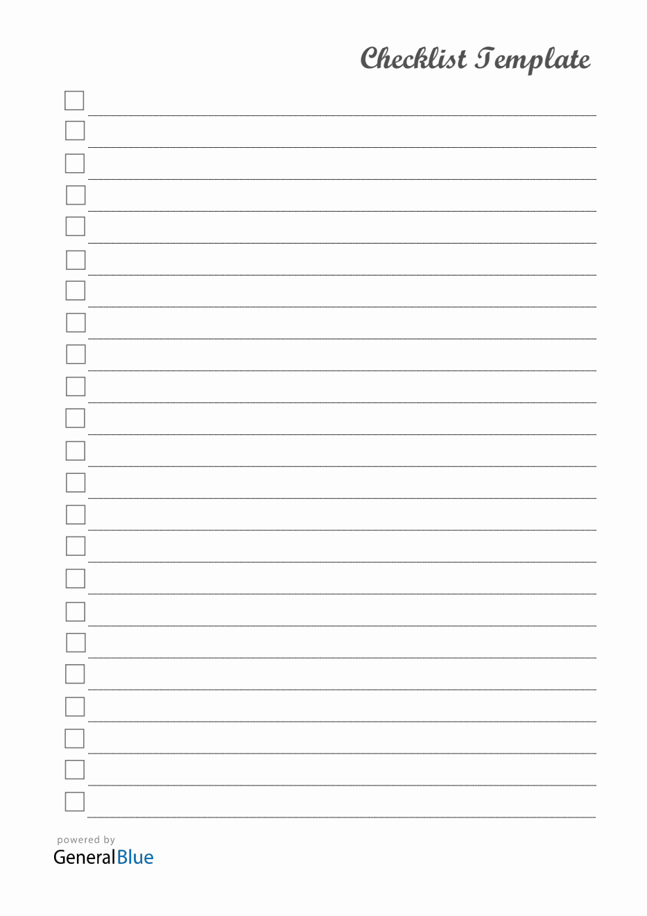 Checklist Template PDF (A4)