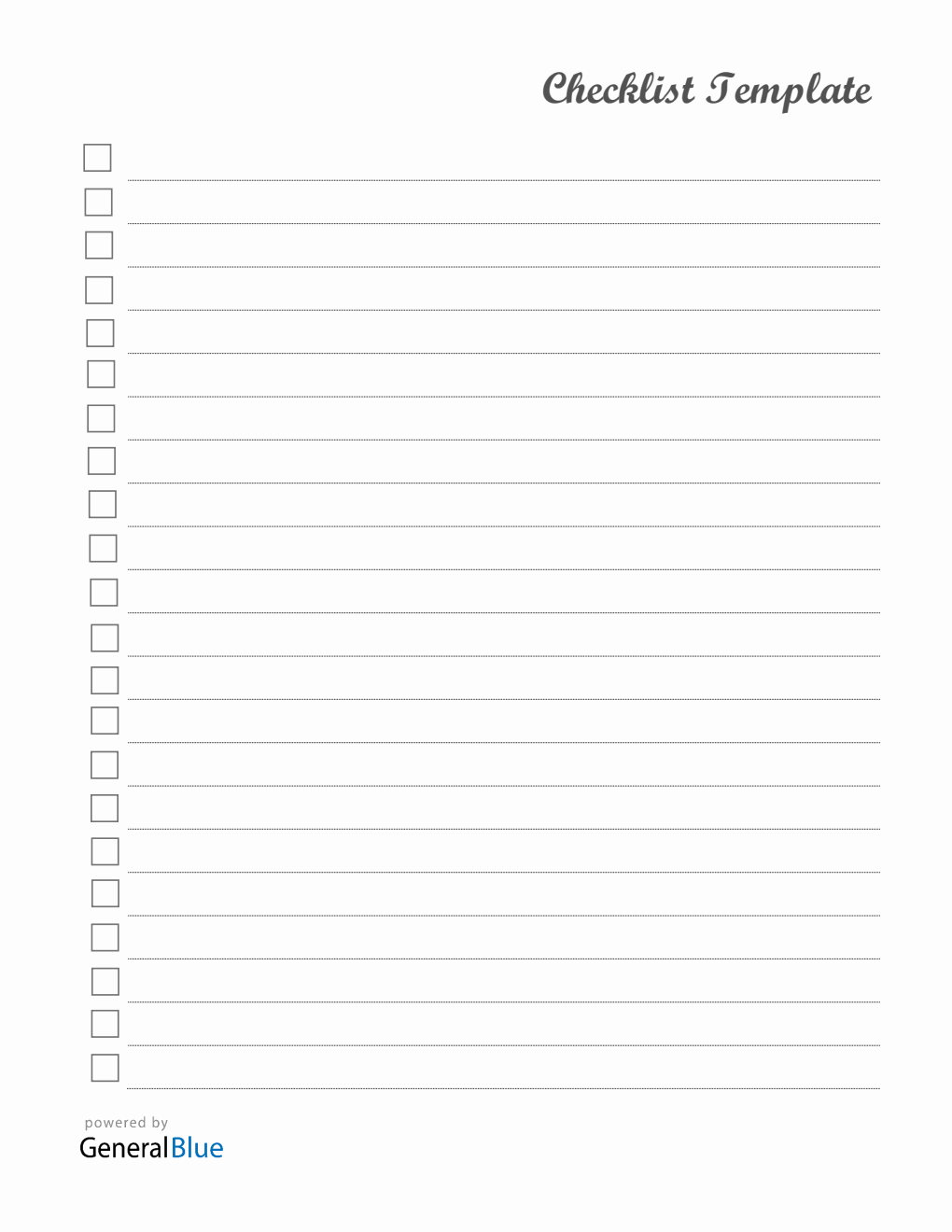 Checklist Template PDF (Letter)
