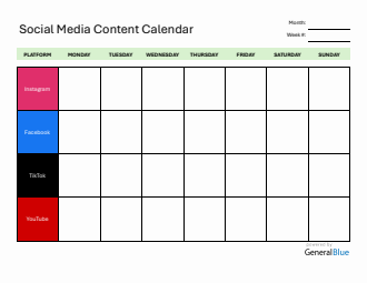 Free Blank Content Calendar Template in Word