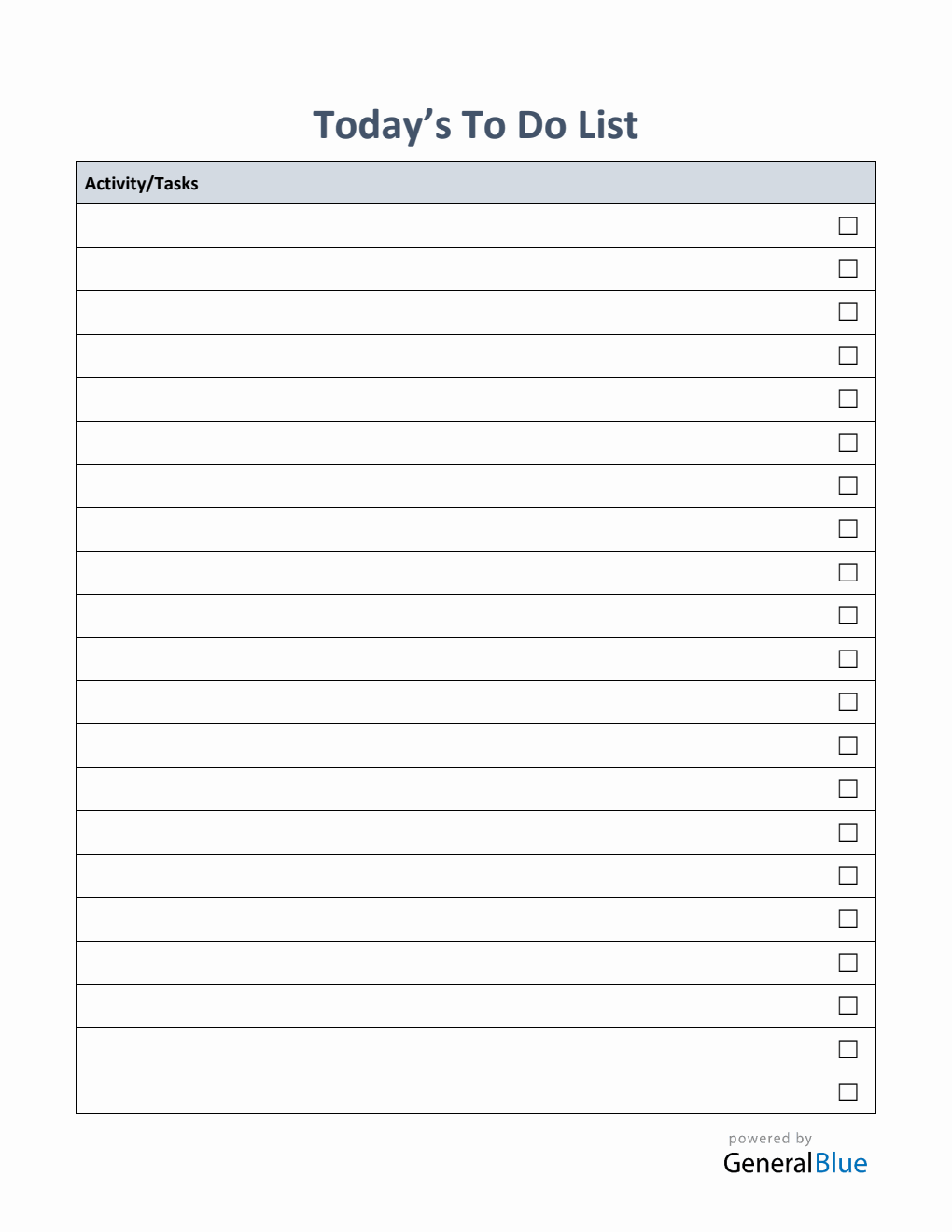 Free Minimalist Daily Checklist Template in Word