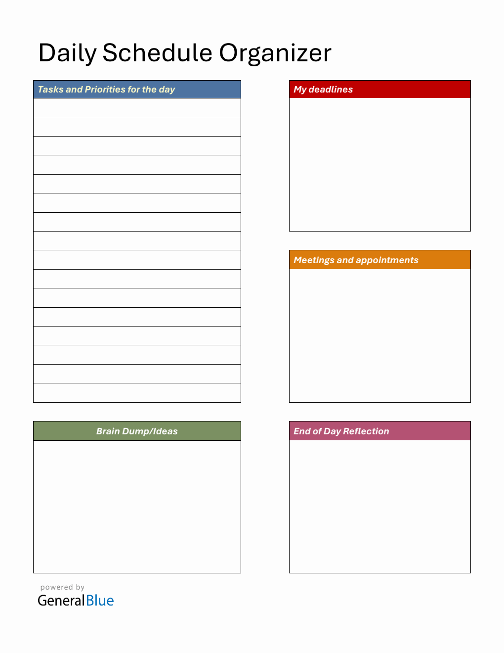 Simple Daily Schedule Planner Word