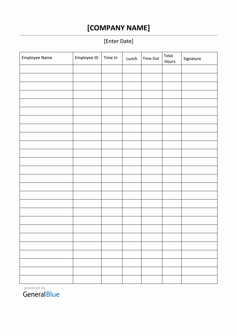 Printable Daily Timesheet For Multiple Employees in PDF
