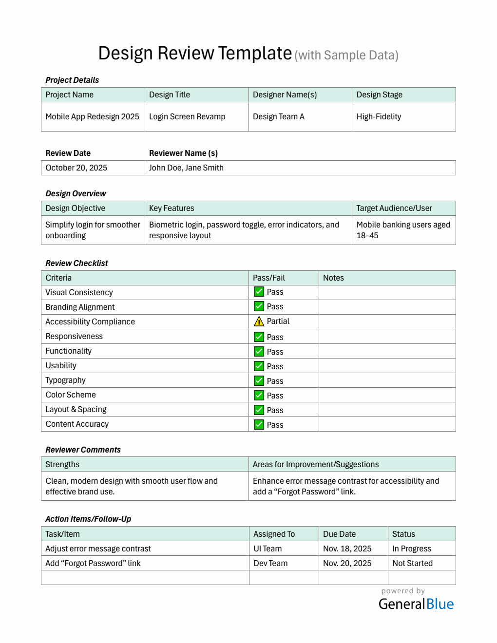 Editable Design Review Template - Free Word Download