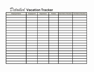 Free Vacation Leave Tracker in Excel Format