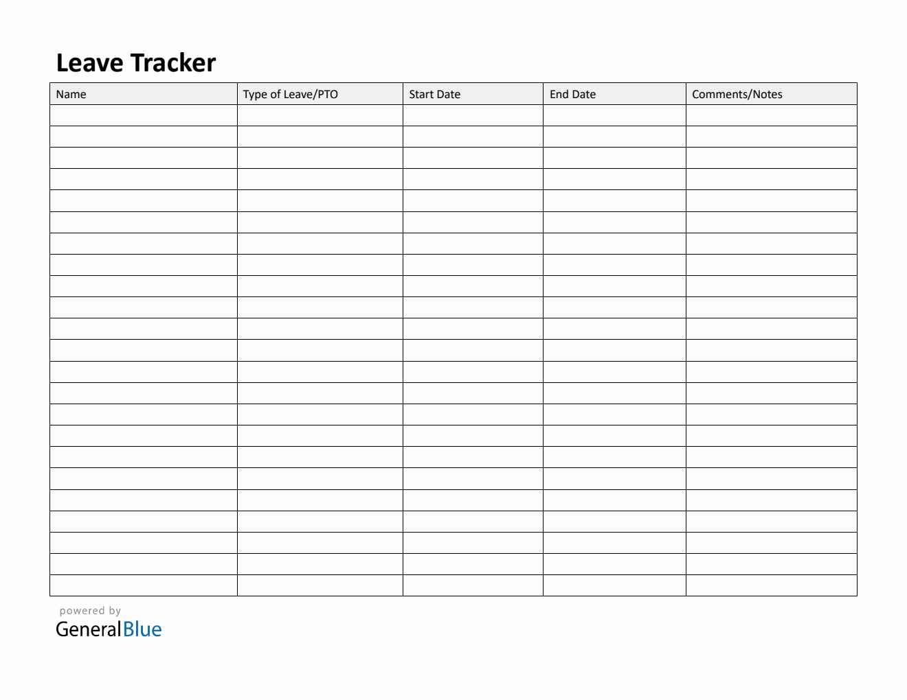  Employee Leave Tracker Template (PDF)