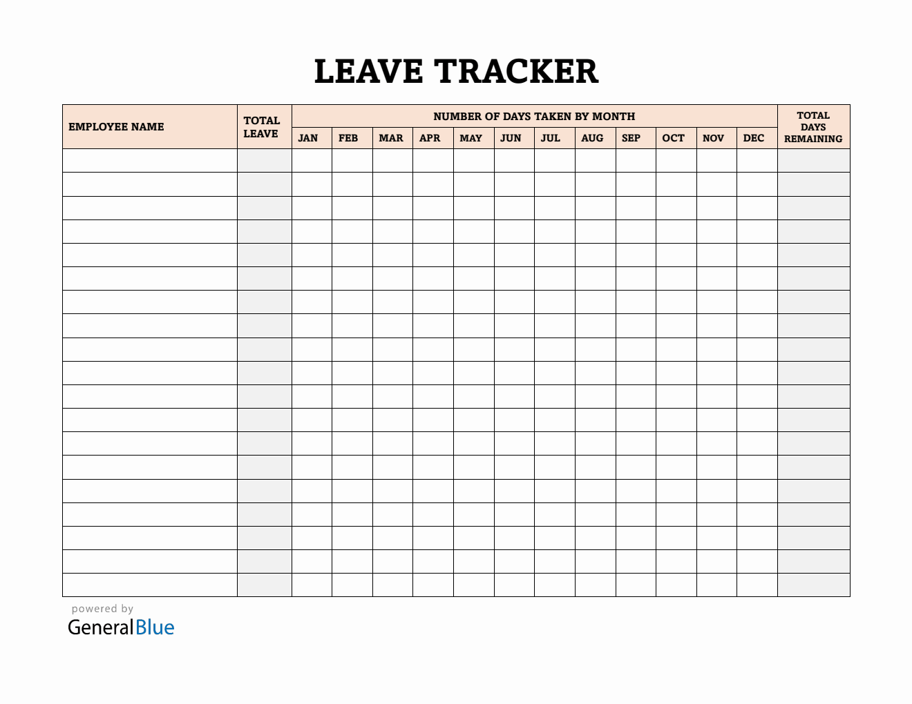 Customizable Employee Leave Tracker (PDF)