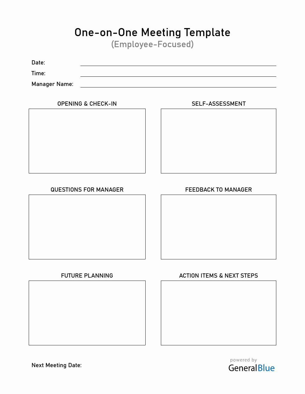  Employee One-on-One Meeting Template PDF