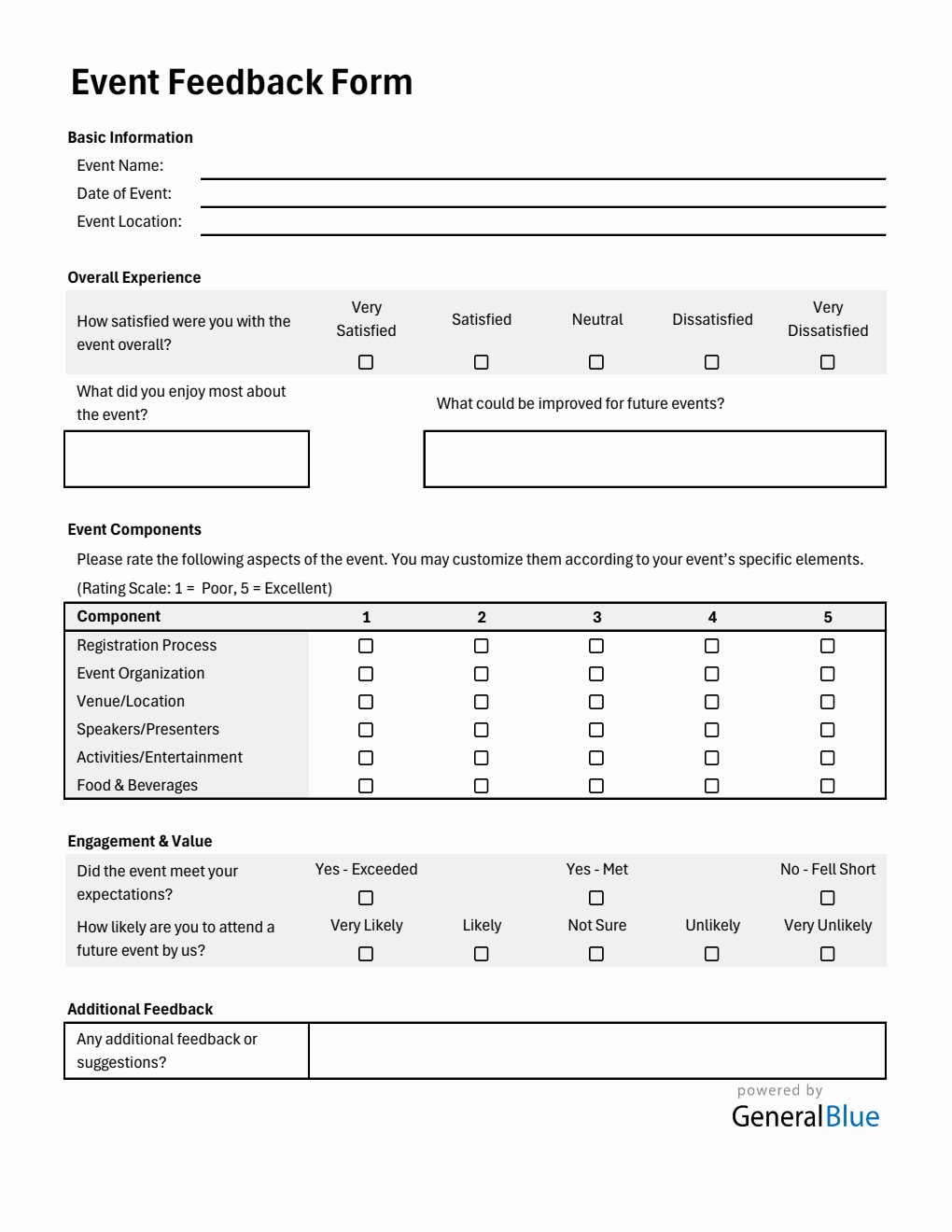 Editable Event Feedback Form (PDF)