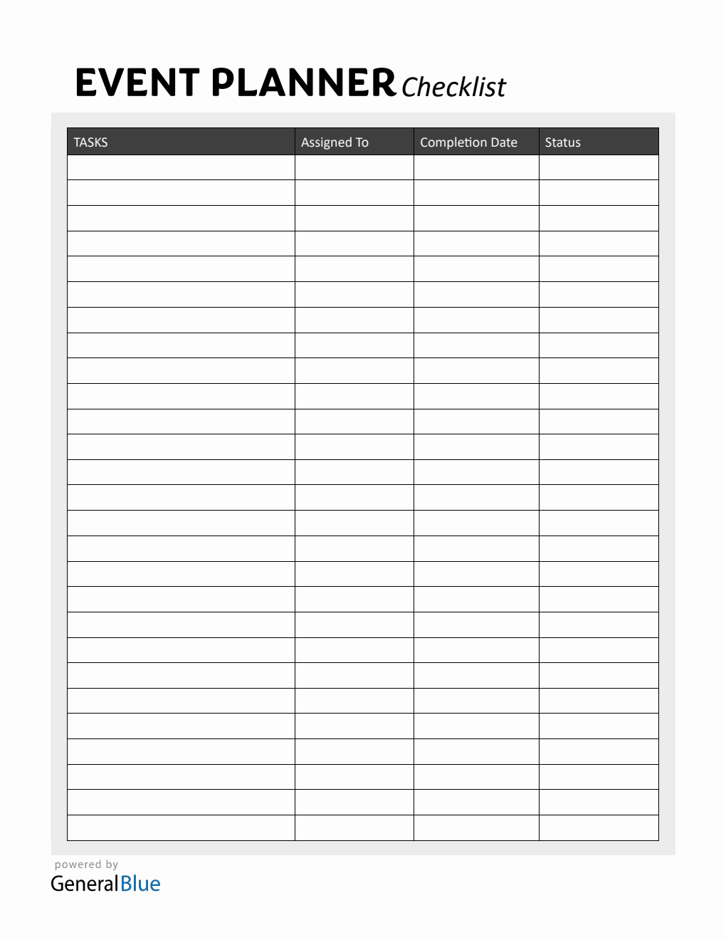 Simple Event Planning Template - Free PDF Download