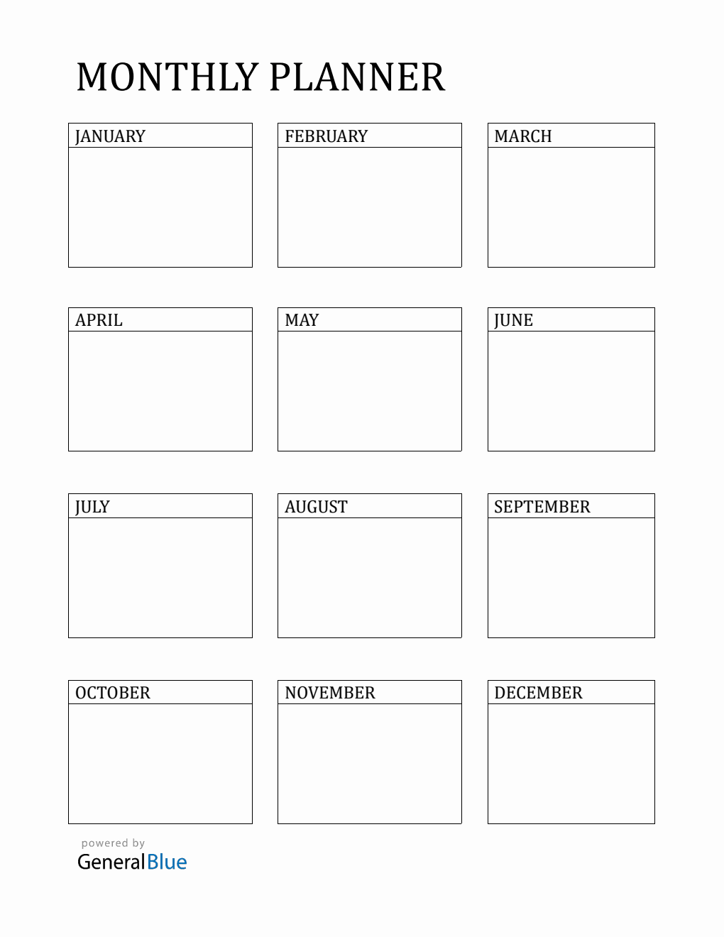 Printable Monthly Planner PDF