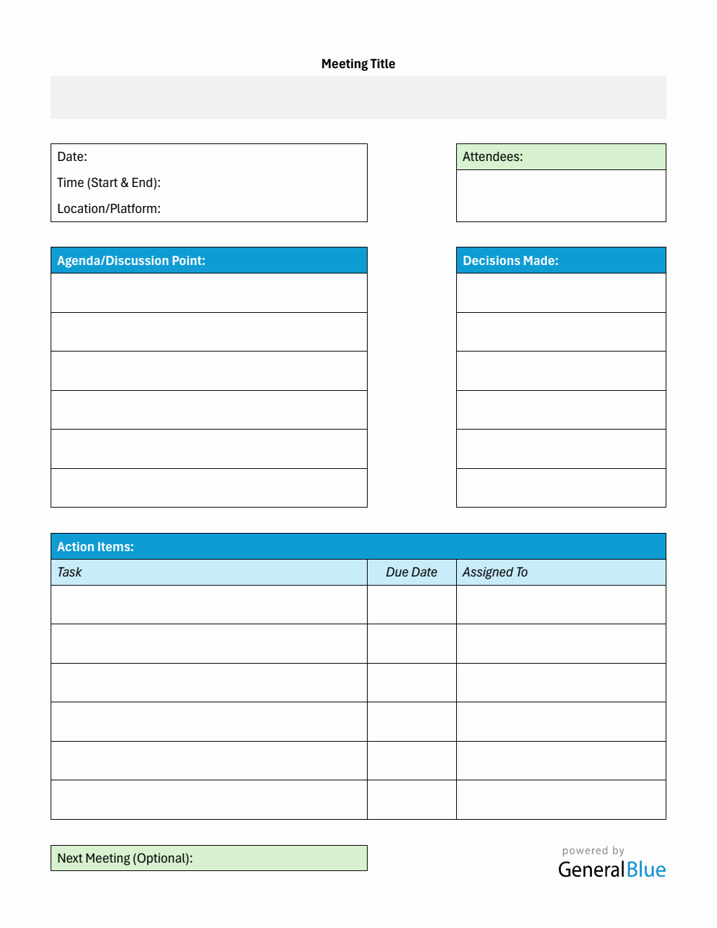 Meeting Minutes Template Customizable in Word