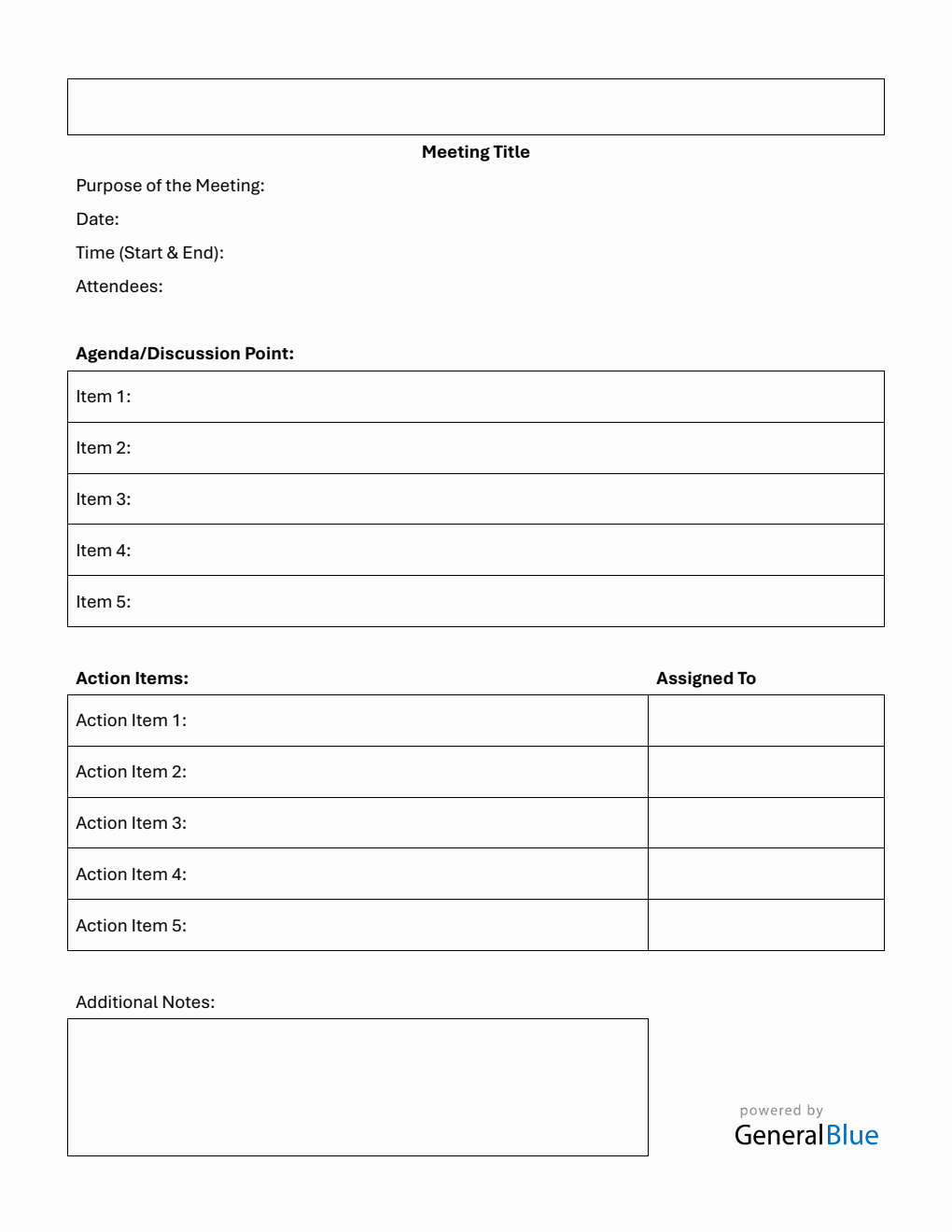 Meeting Notes Template | Print in Word