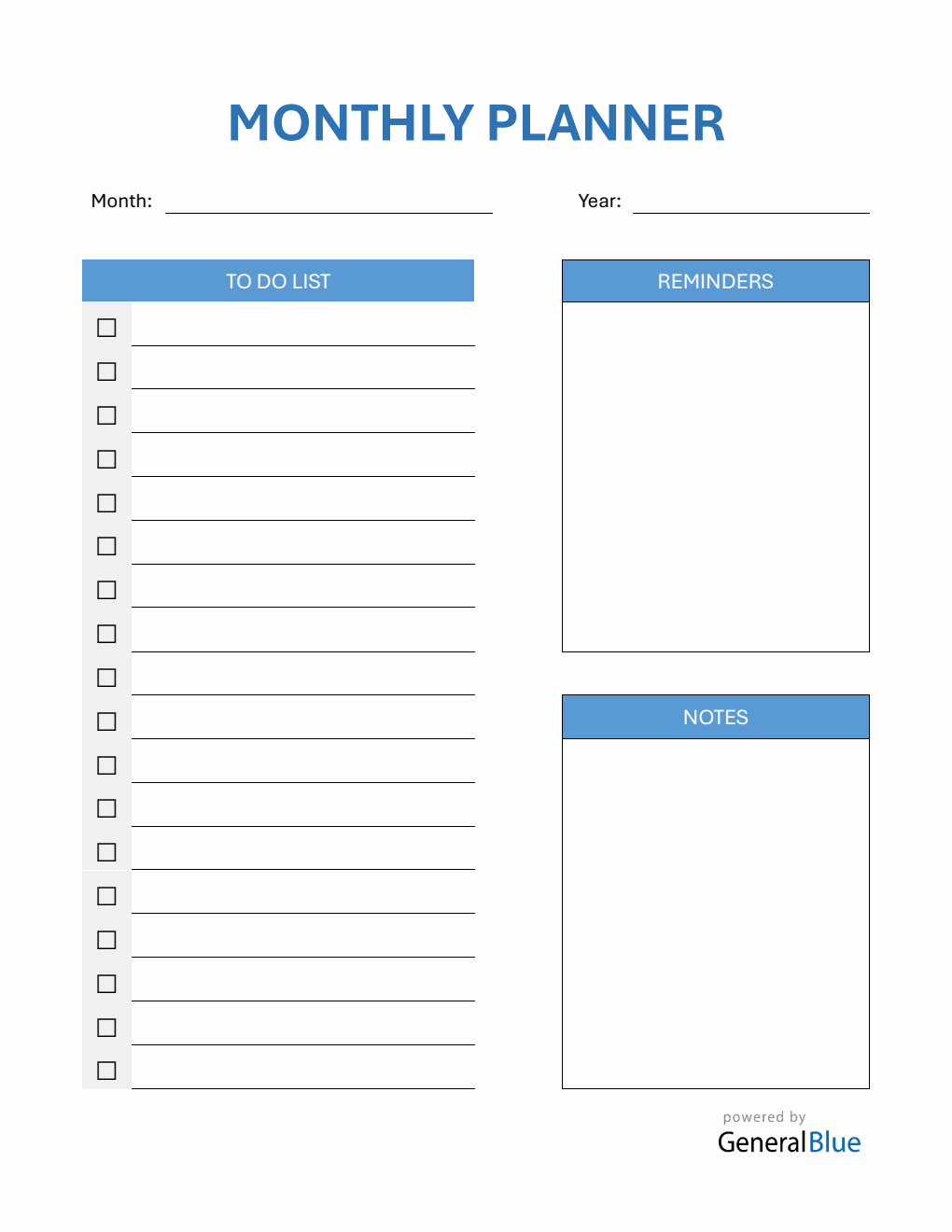 Free Downloadable Planner PDF Template