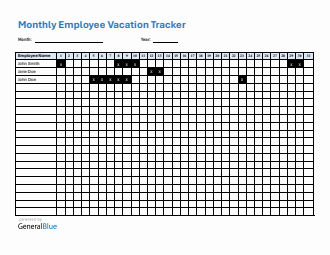 Customizable Monthly Vacation Planner Template (Word)