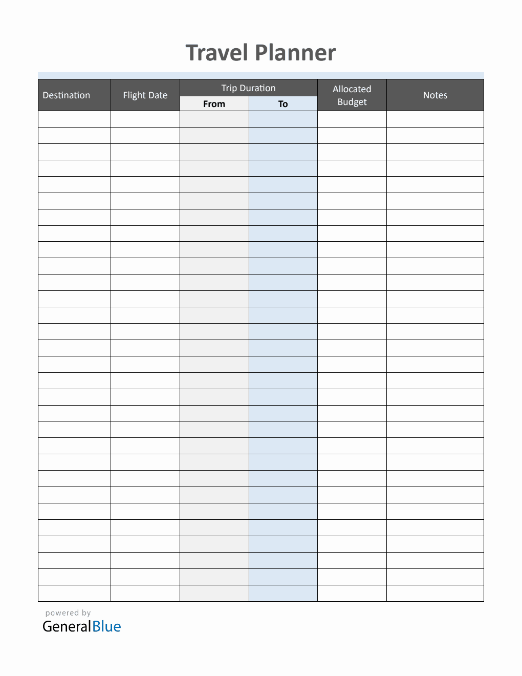 Free Travel Planner Template (Simple & Customizable in PDF)