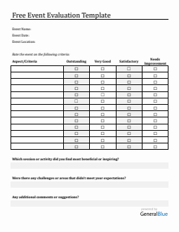 Free Post-Event Evaluation Form | Customizable in Word Format