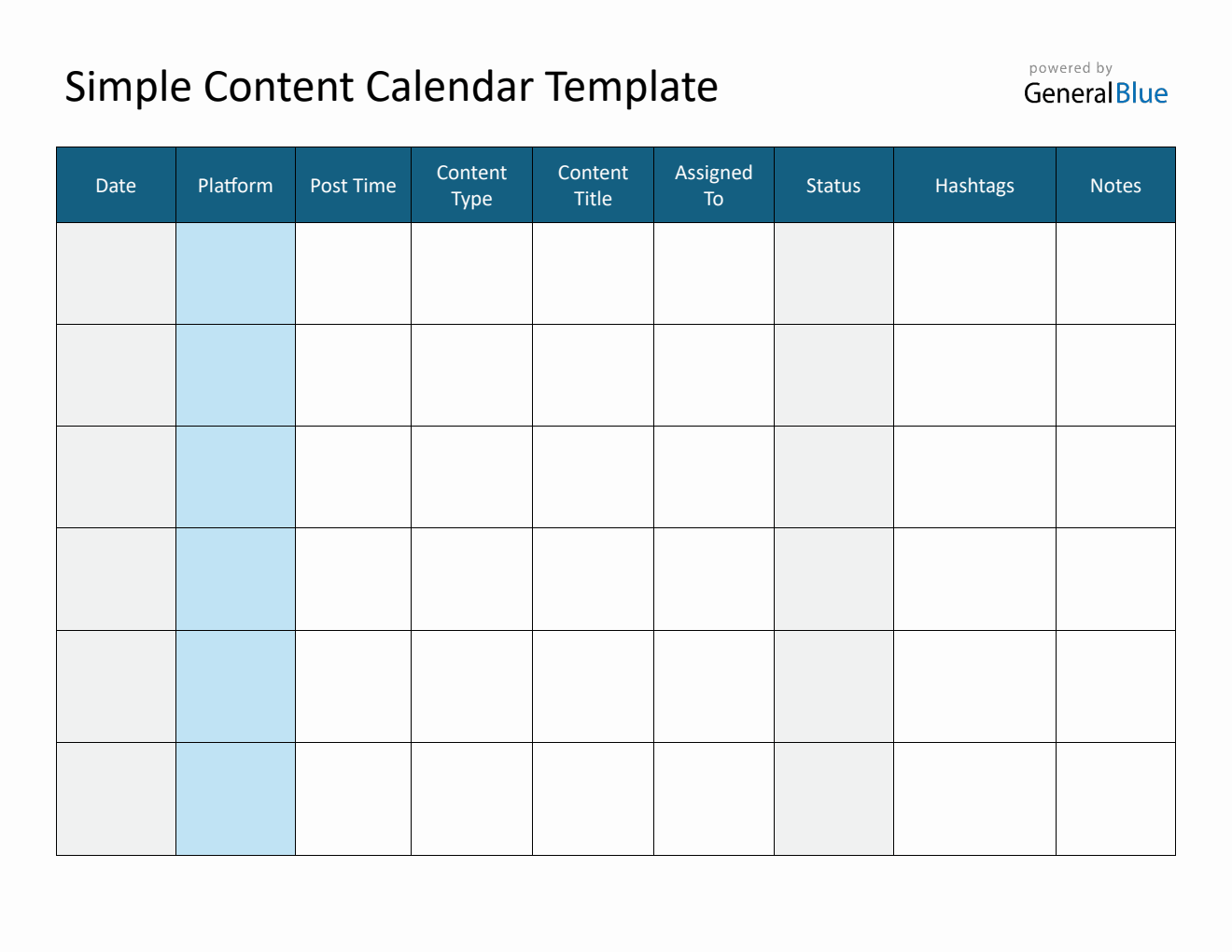  Content Calendar | Free to Download in PDF Format