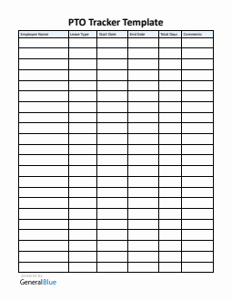 Printable PTO Tracker Template | Free Download in Word