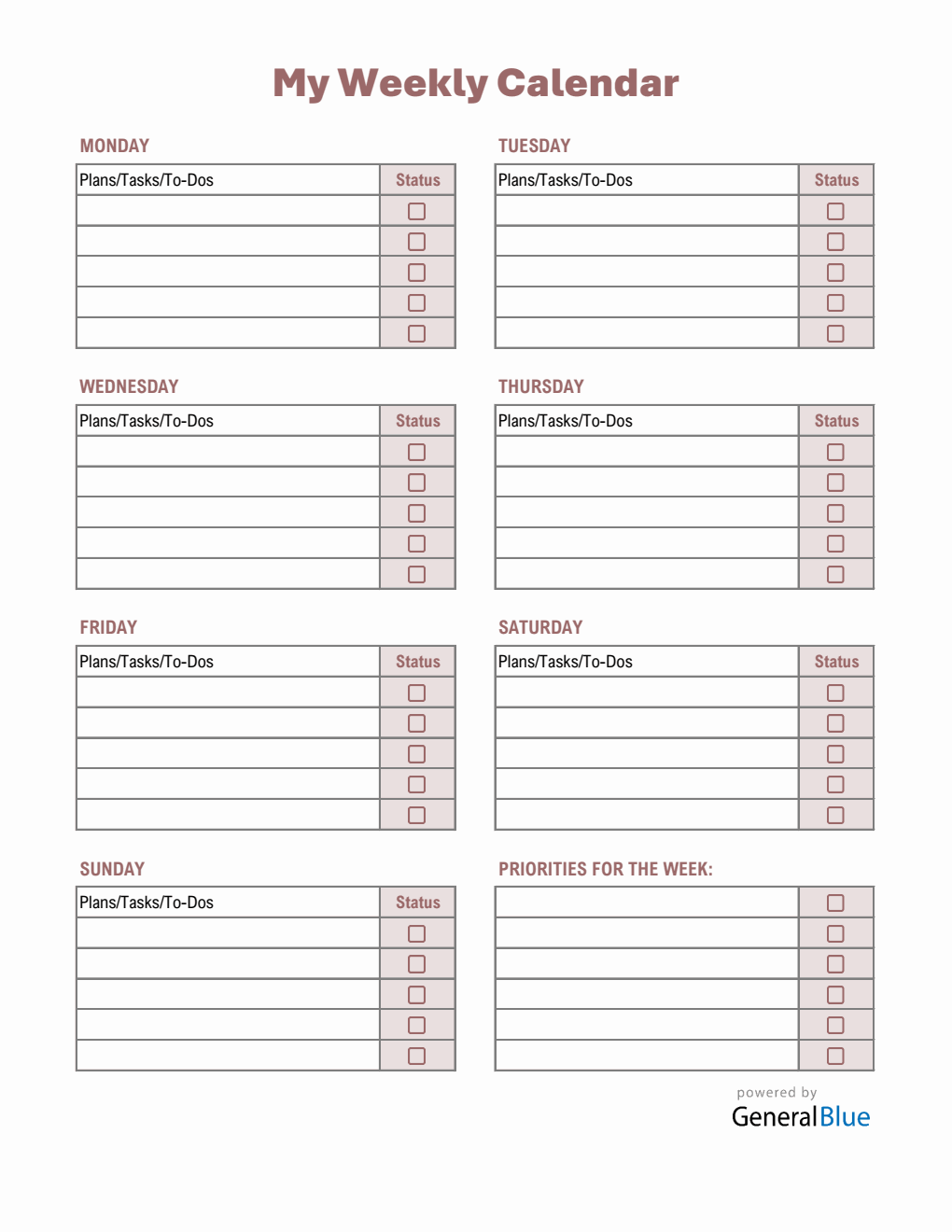 Excel Weekly Checklist Template (Free To Customize)