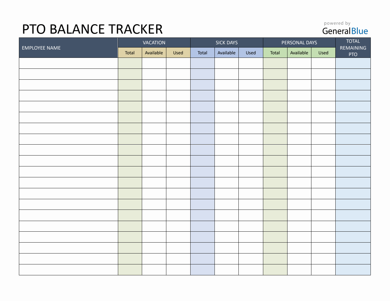Free PDF PTO/Leave Balance Tracker (Basic)