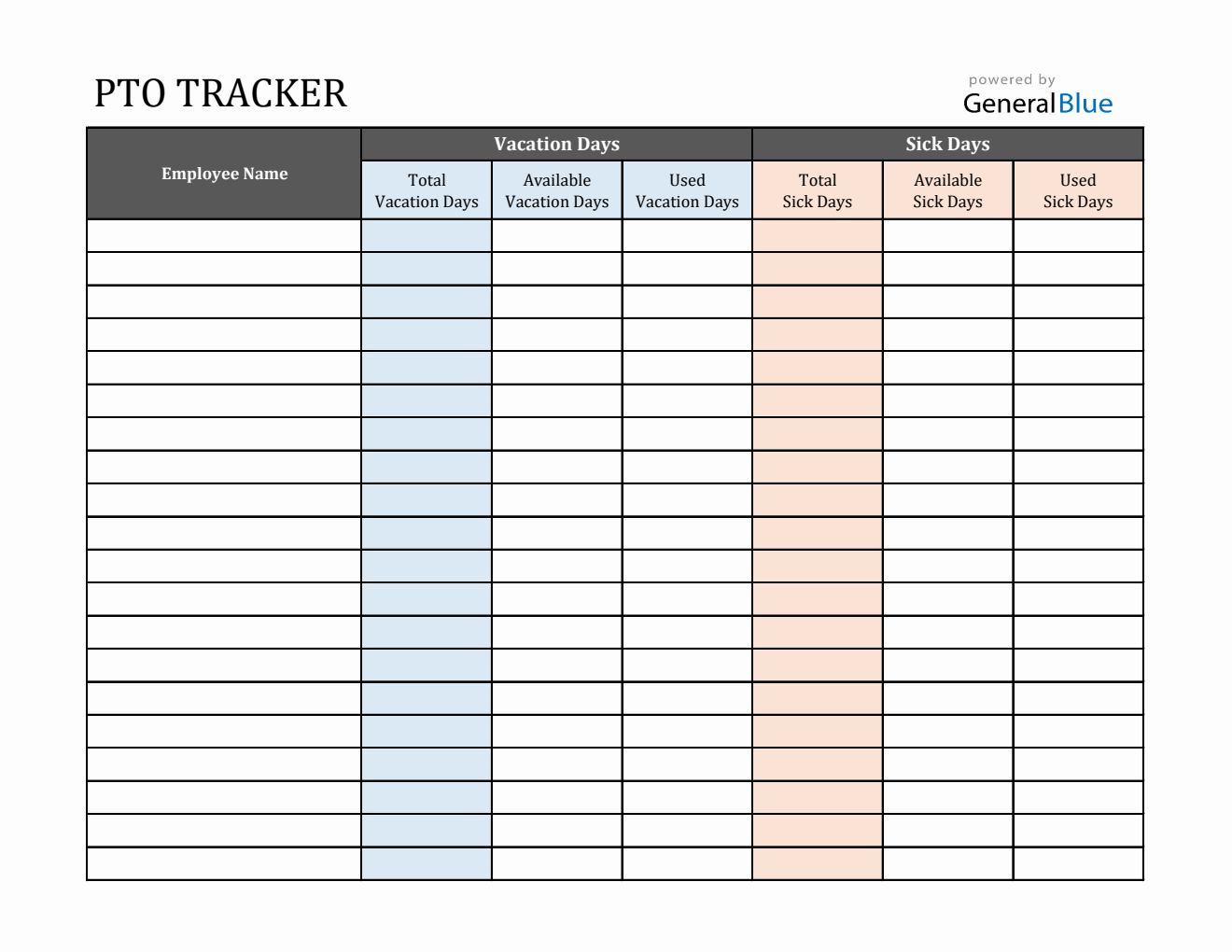 Free Excel PTO/Leave Balance Tracker (Simple)