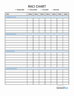 Blank RACI Chart Template (Excel Download)