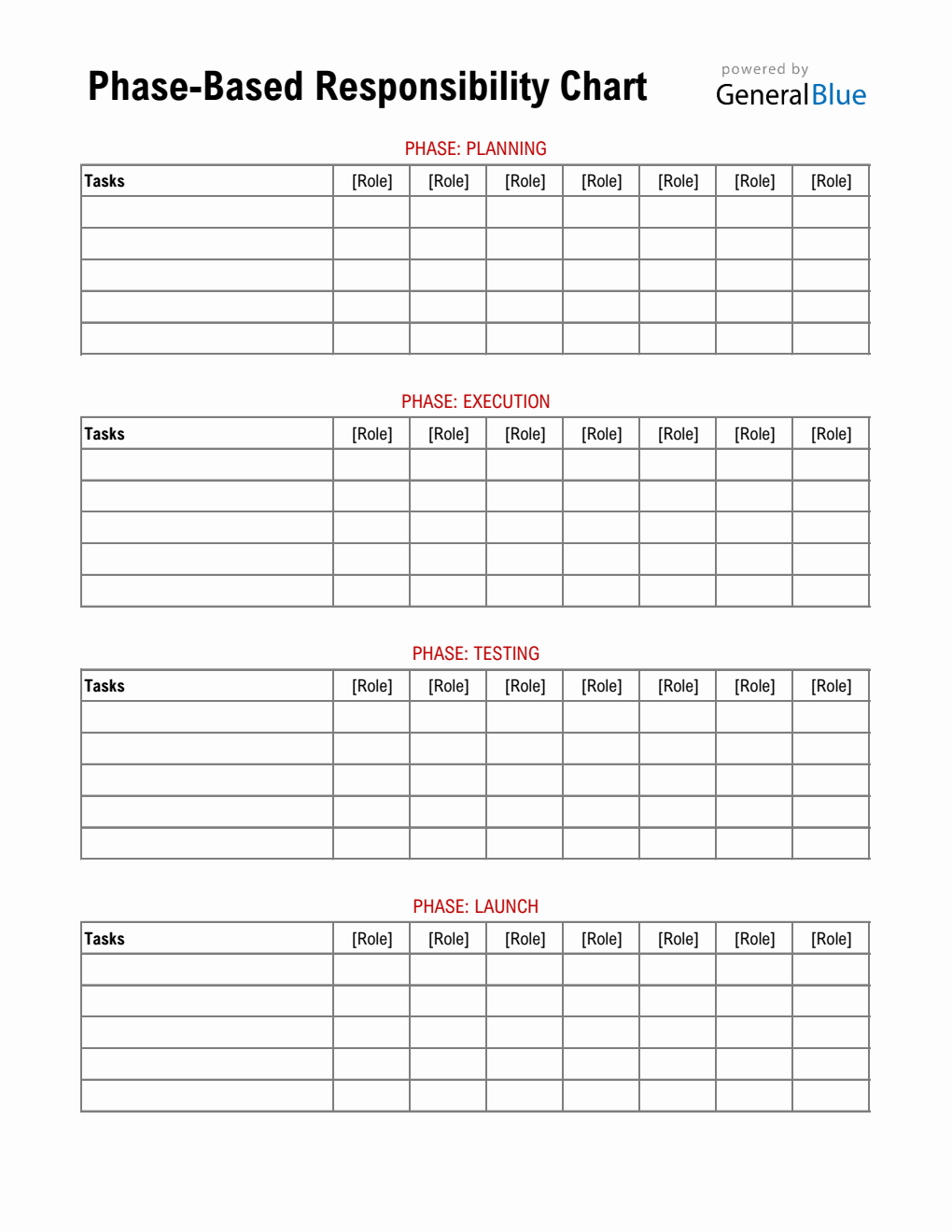 Project Phase Responsibility Matrix Template (Excel Download)
