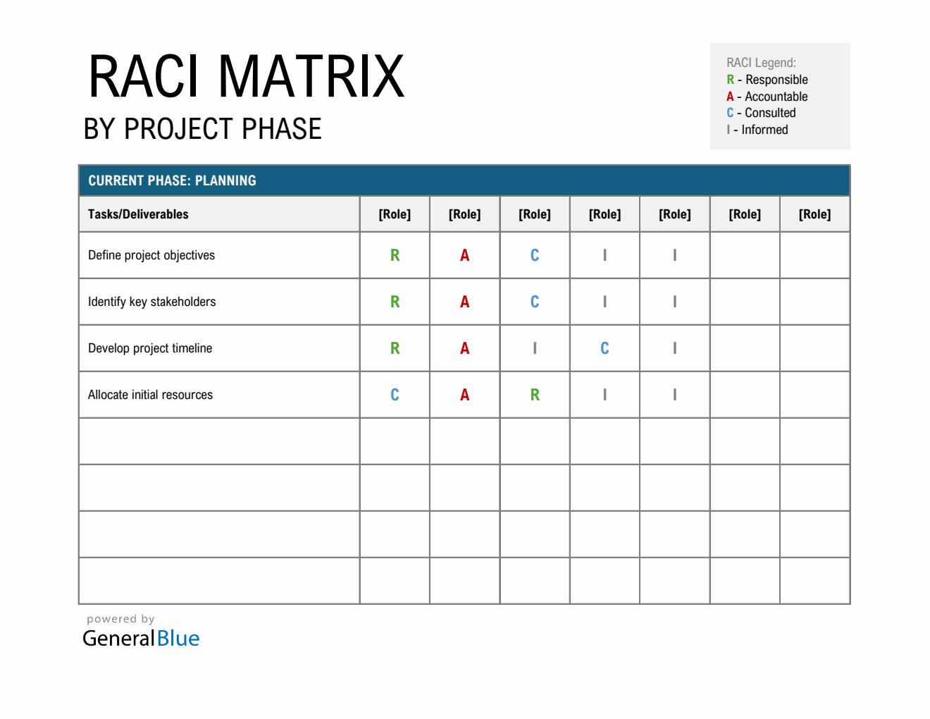 RACI Project Management Template - Free Excel Download