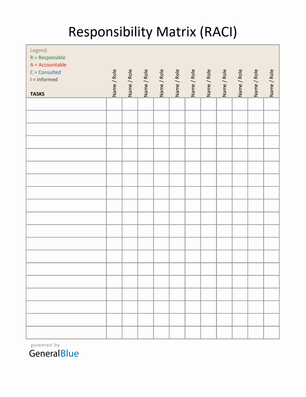 Free Responsibility Matrix Template Excel