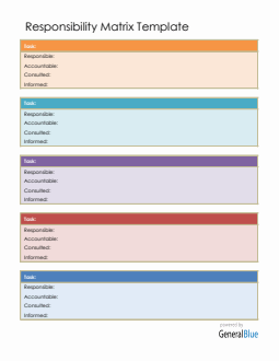 Responsibility Matrix Template Excel (Customizable)