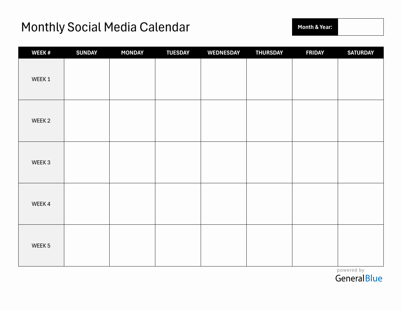  Social Content Calendar (PDF)