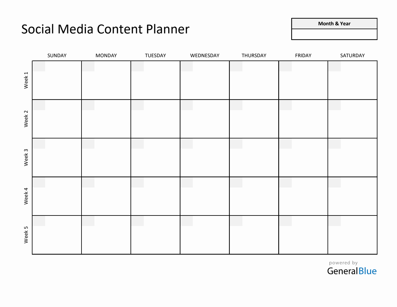 Free Printable Social Media Calendar & Planner Template - Excel Format