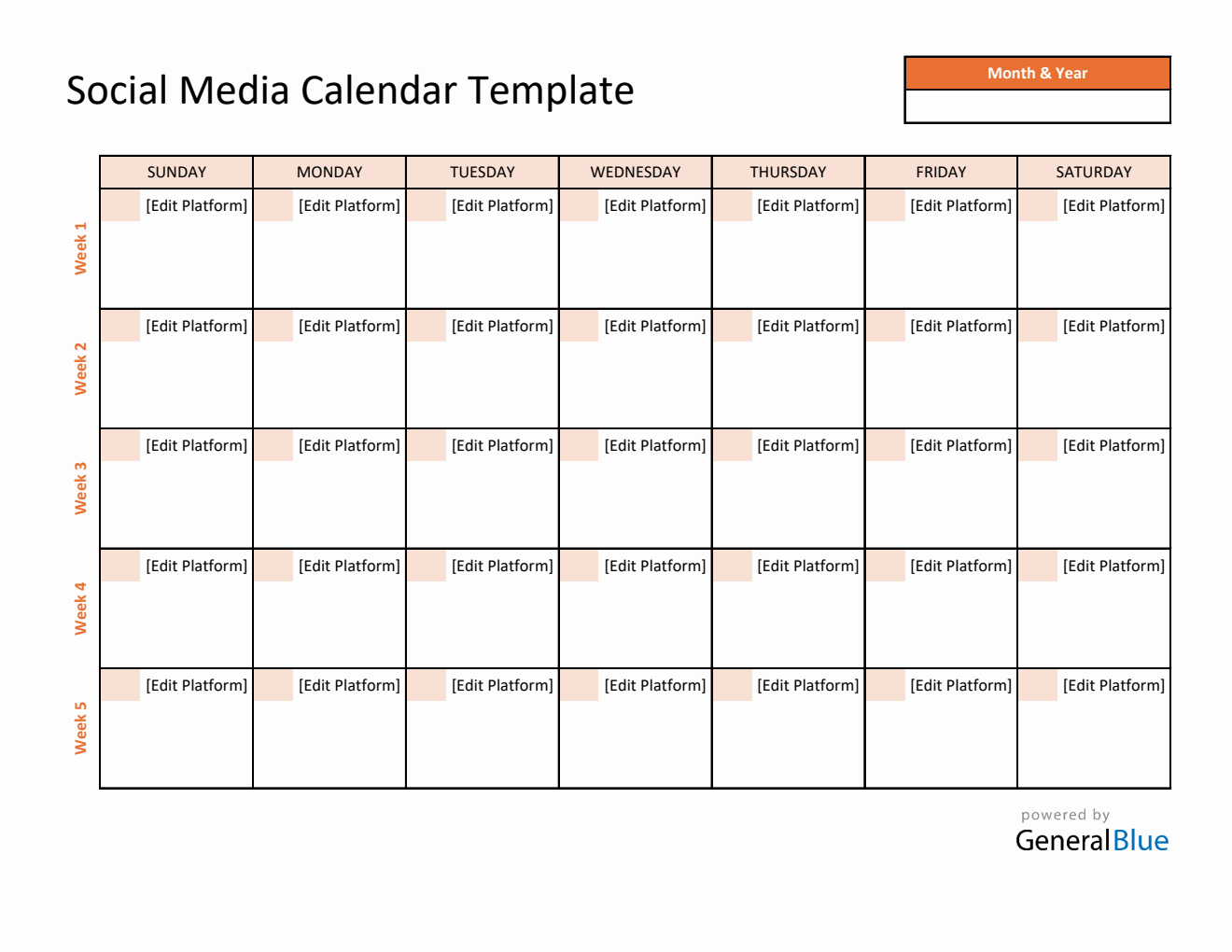 Free Downloadable Social Media Calendar & Planner Template - Excel Format