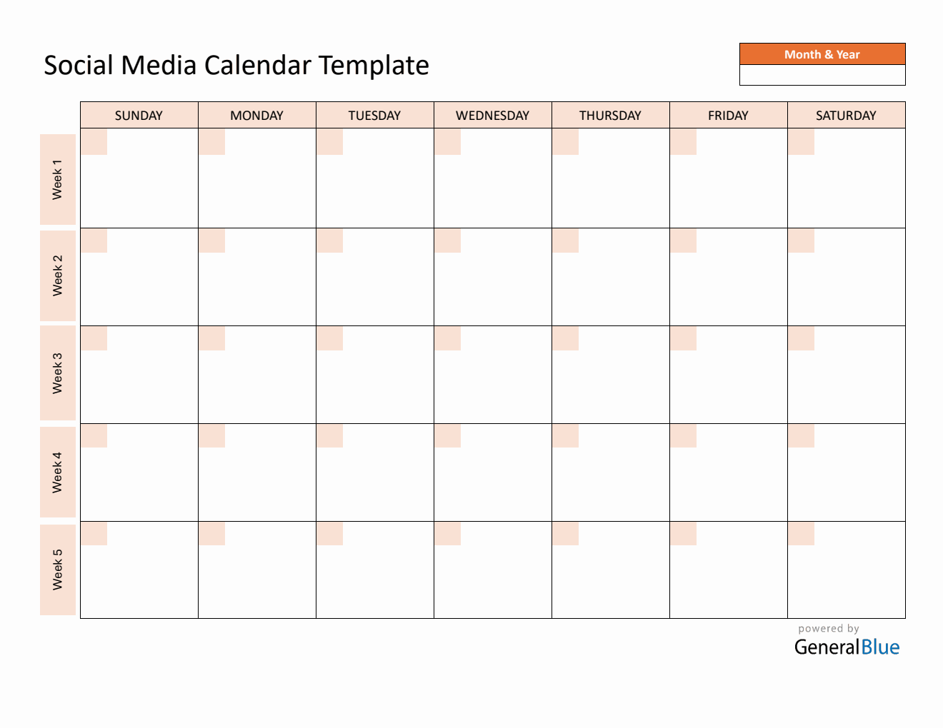 Free Downloadable Social Media Calendar & Planner Template - PDF Format