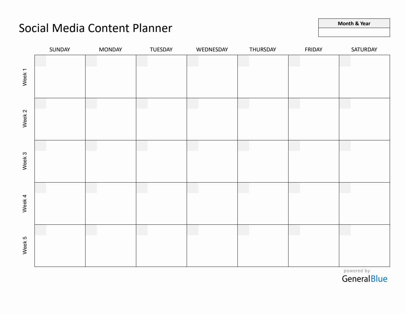 Free Printable Social Media Calendar & Planner Template - Word Format