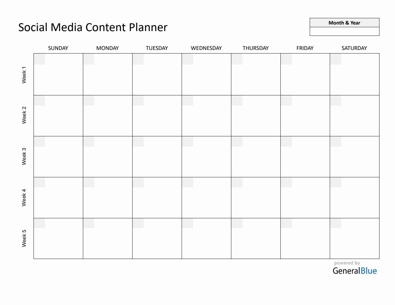 Free Printable Social Media Calendar & Planner Template - PDF Format