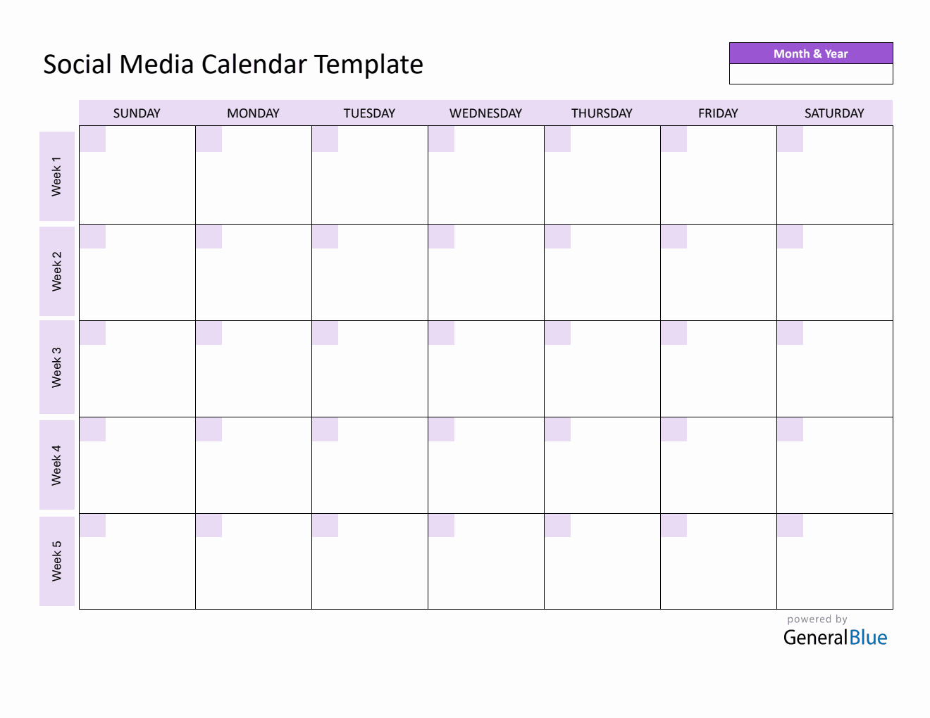 Free Customizable Social Media Calendar & Planner Template - PDF Format