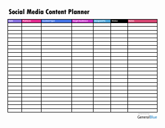 Free Social Media Content Planner Template | Downloadable in Word