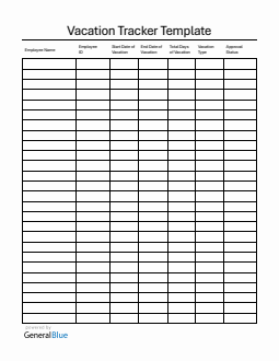 Printable Vacation Leave Tracker (Word)