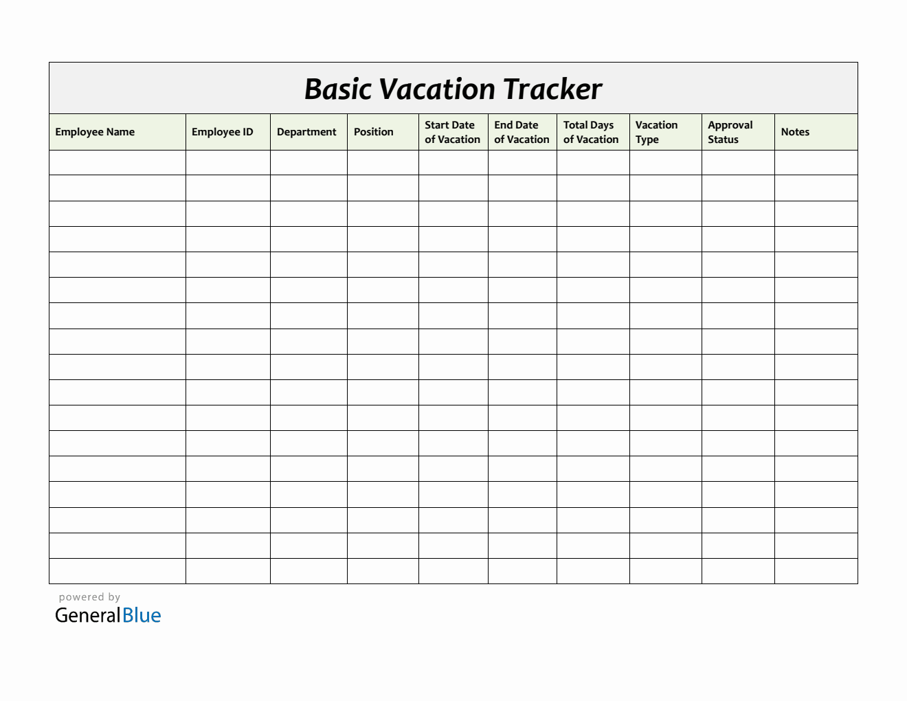 Basic Vacation Leave Tracker (PDF)