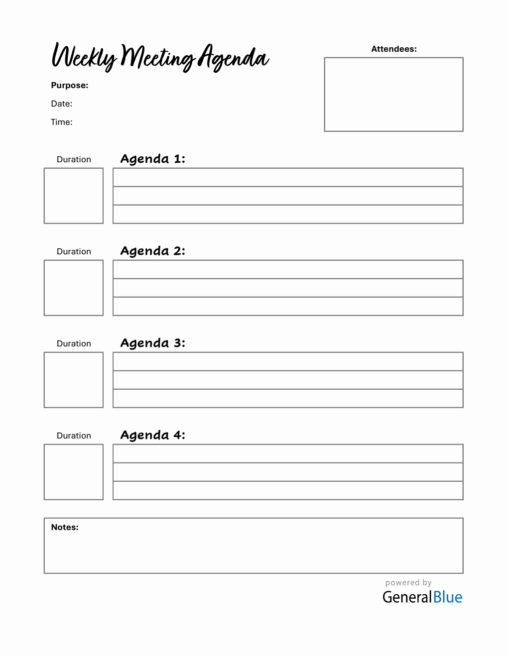 Weekly Meeting Agenda Template | Free Excel Download
