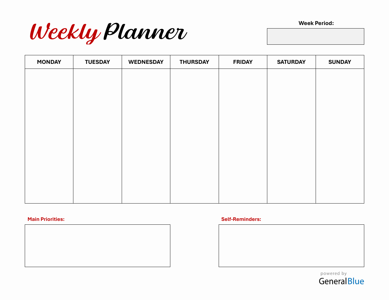 Free  Weekly Planner in Word