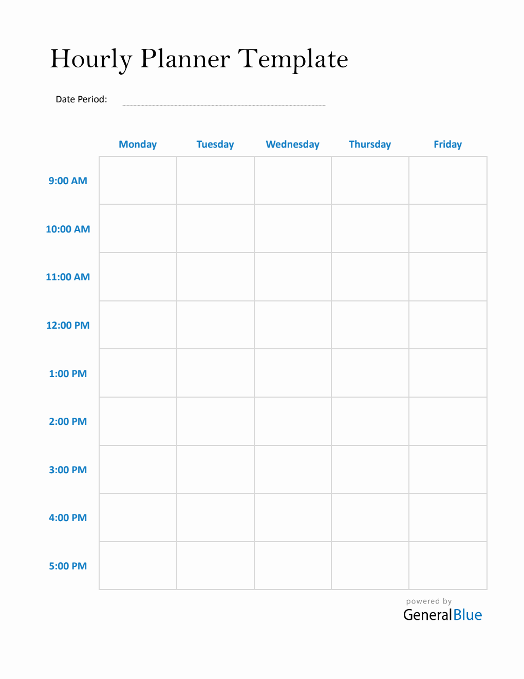 Weekly Schedule Template Word (Hour By Hour)